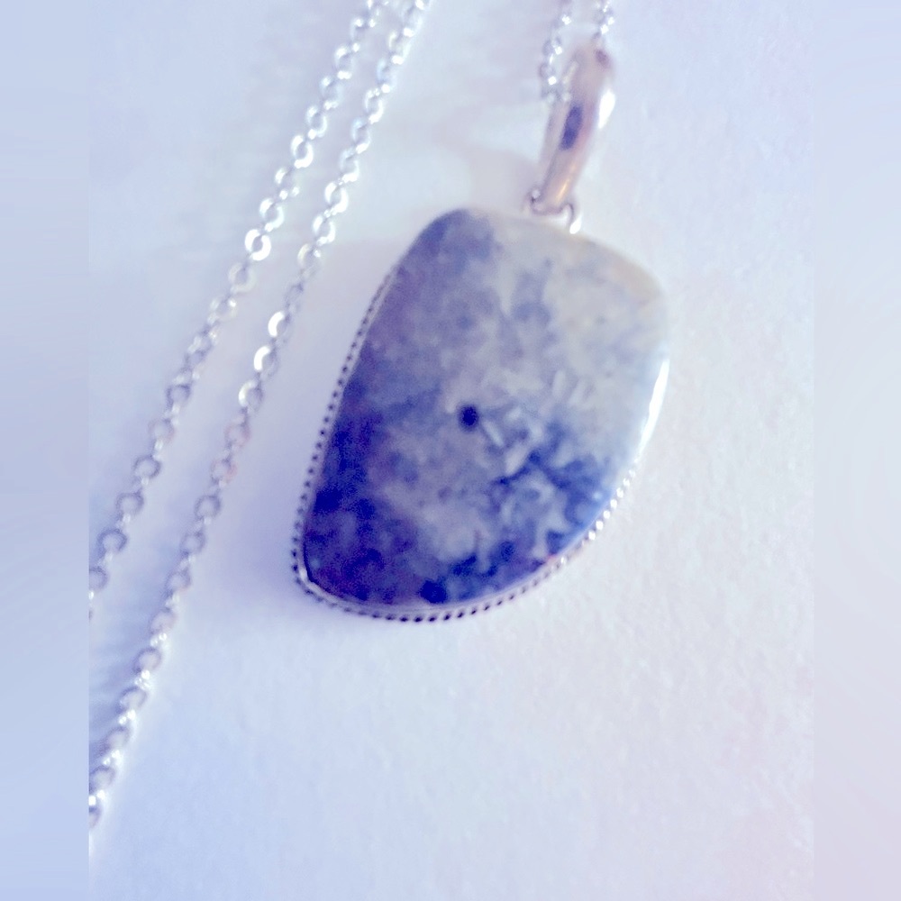 ADD 1 💰FREE/BUNDLE NWOT Necklace Blue Sodalite 1.5” pendant .925 sp 20” chain